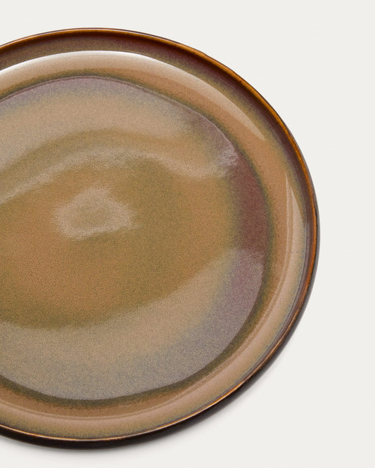 Brown ceramic Uilo flat plate