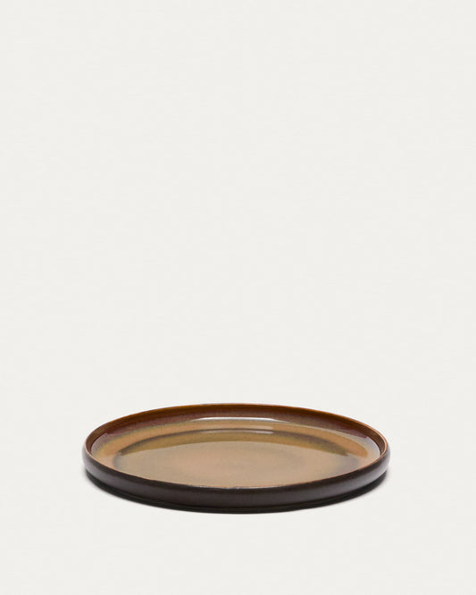 Brown ceramic Uilo flat plate