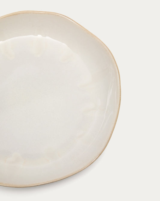 White ceramic Tiraya dessert plate