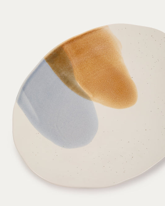 Large multicoloured ceramic Miglo dish