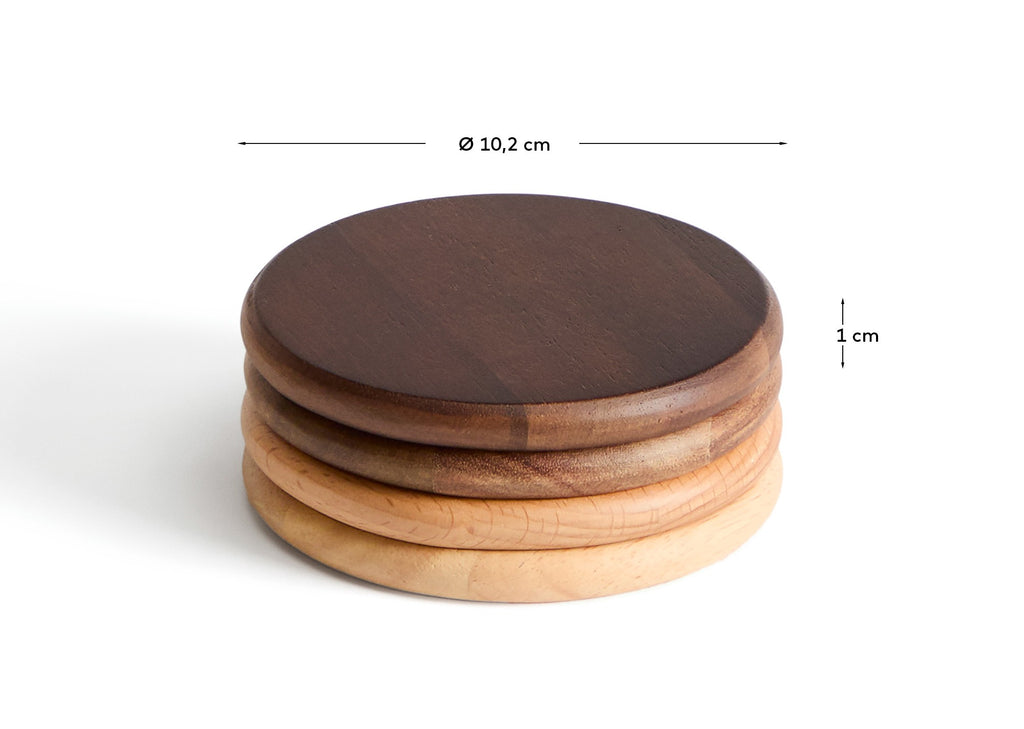 Nover set of 4 coasters in acacia wood FSC 100%