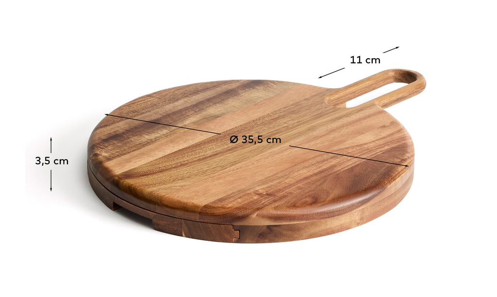 Blera cheese board and cutlery set in acacia wood FSC 100% and stainless steel