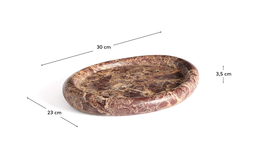 Lenorel tray in maroon marble 30 x 23 cm