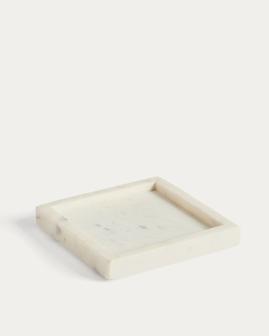 Serela tray in white marble 18 x 18 cm