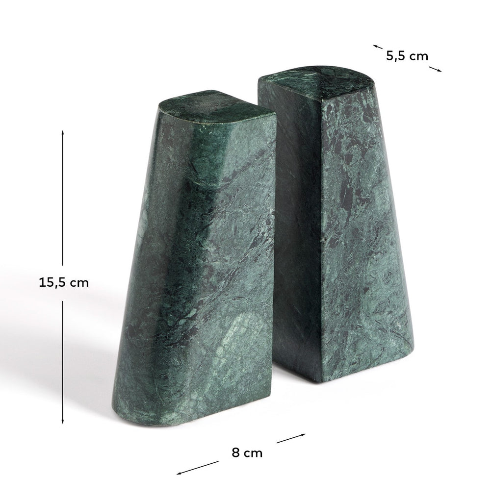 Serela bookend in green marble