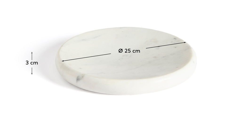 Obena tray in white marble Ø 25 cm