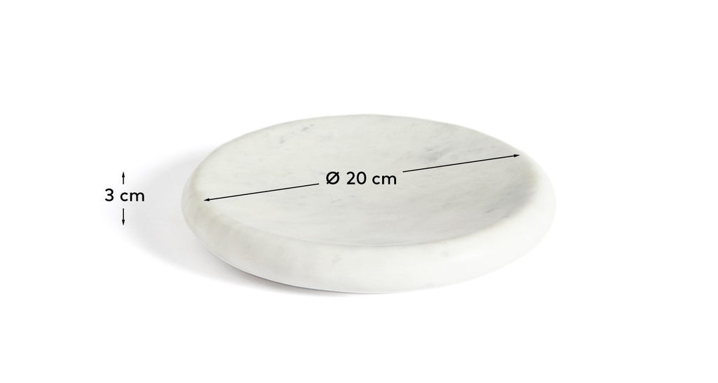Obena tray in white marble Ø 20 cm
