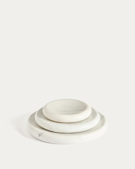 Obena tray in white marble Ø 20 cm