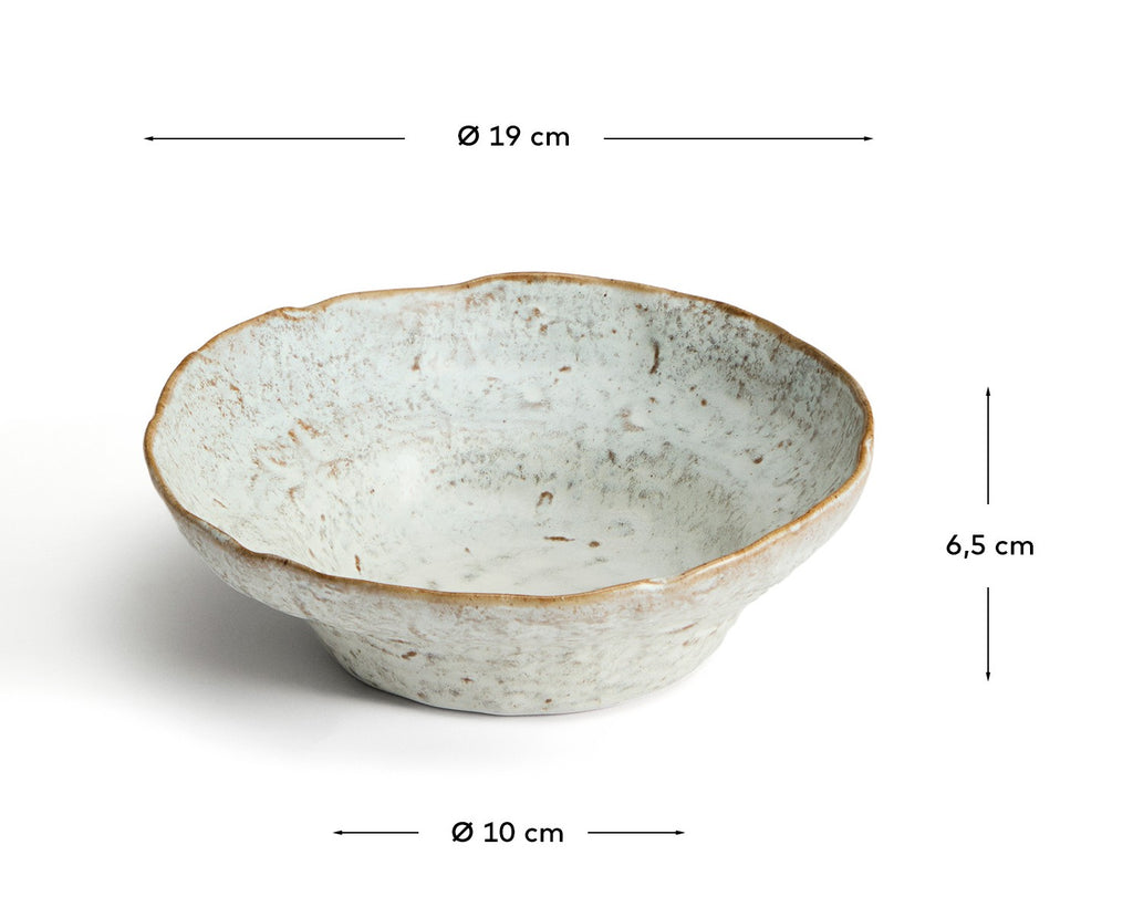Alenia deep plate in grey ceramic
