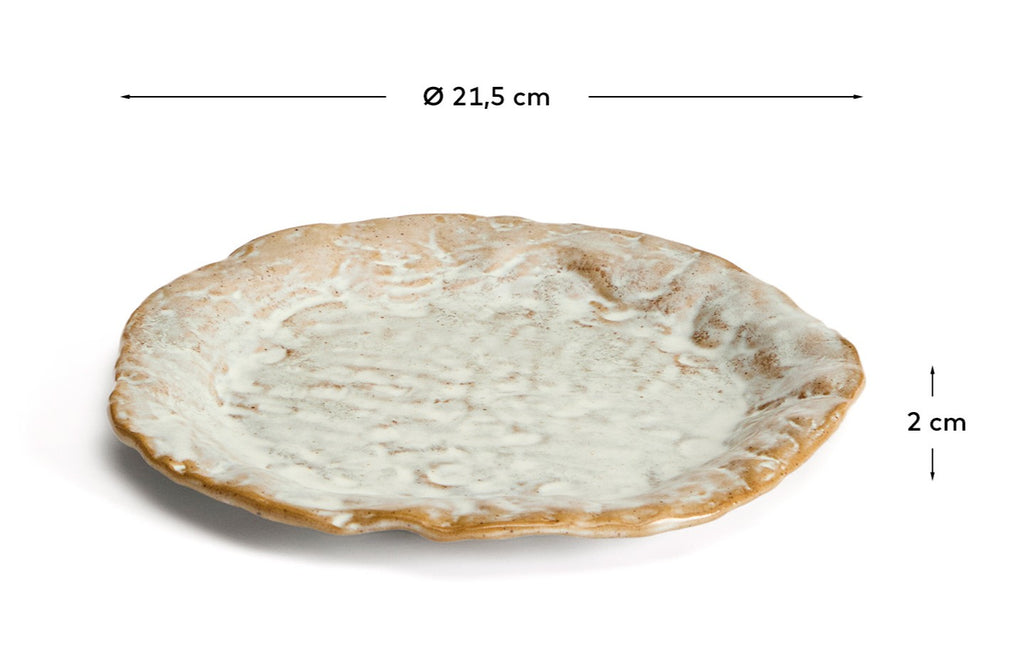 Alenia dessert plate in grey ceramic