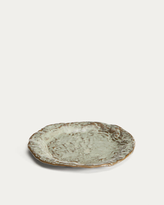 Alenia dessert plate in grey ceramic
