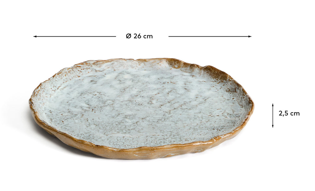 Alenia flat plate in grey ceramic