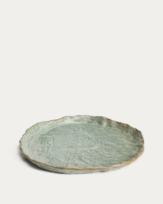 Alenia flat plate in grey ceramic