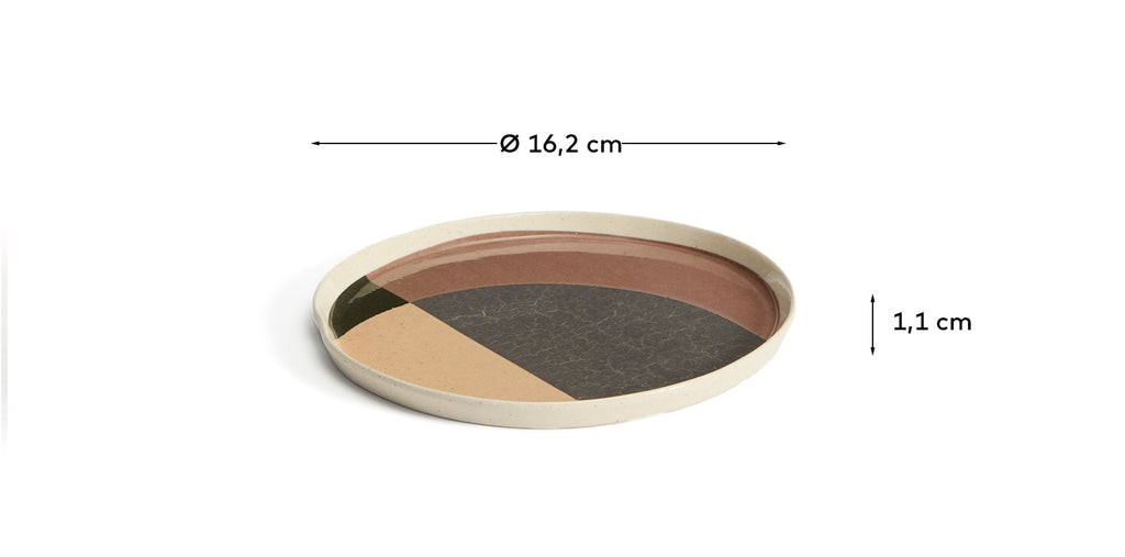 Julnet dessert plate in brown ceramic
