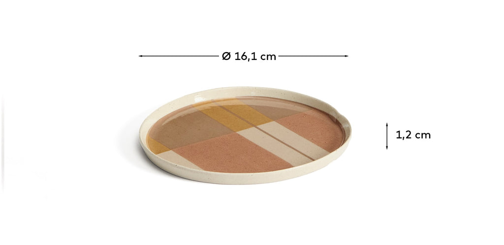 Julnet dessert plate in beige ceramic