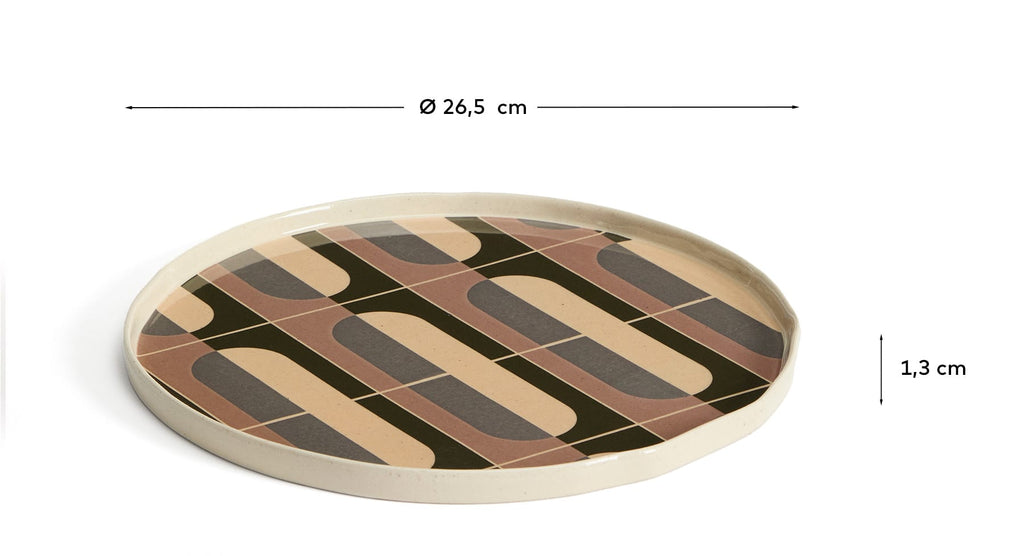 Julnet dinner plate in brown ceramic