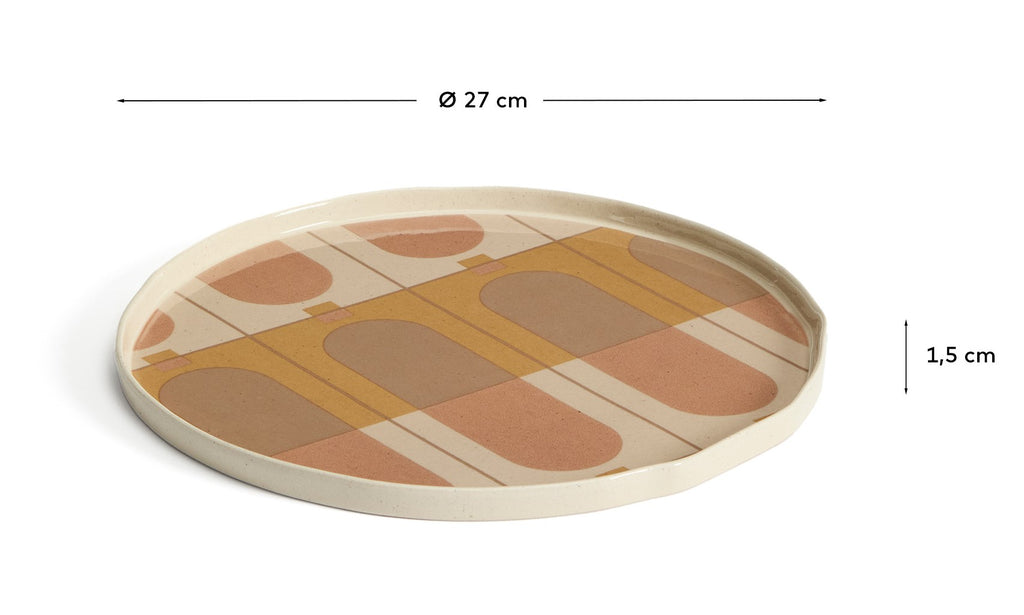 Julnet dinner plate in beige ceramic
