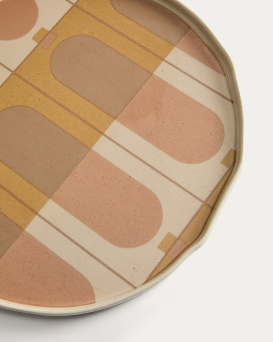 Julnet dinner plate in beige ceramic