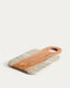 Nuvir serving board in beige marble and solid acacia wood