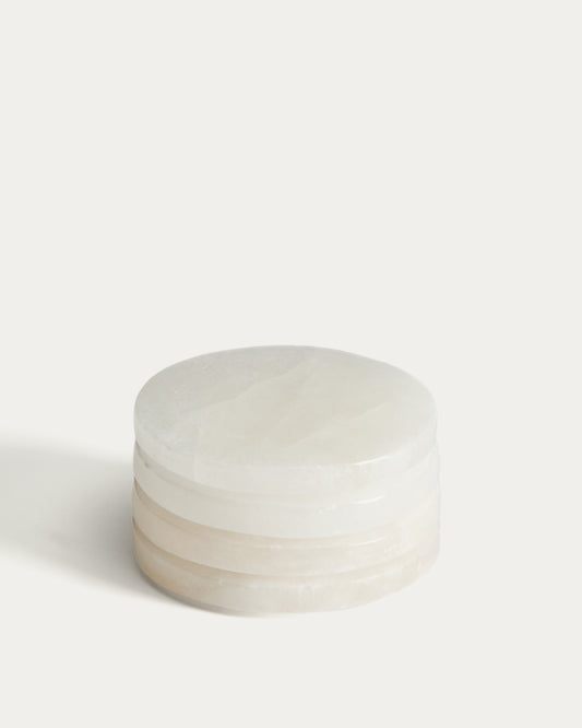 Noreli set of 4 alabaster coasters