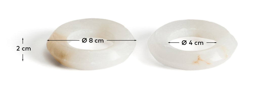 Noreli set of 2 alabaster napkin rings