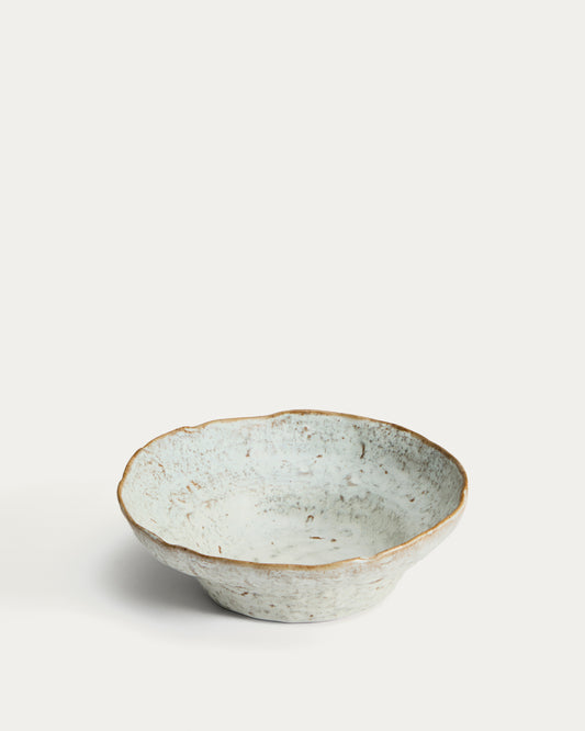 Alenia deep plate in brown ceramic
