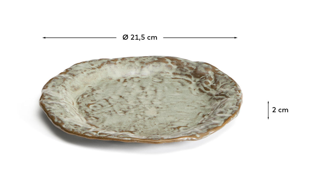 Alenia brown ceramic dessert plate