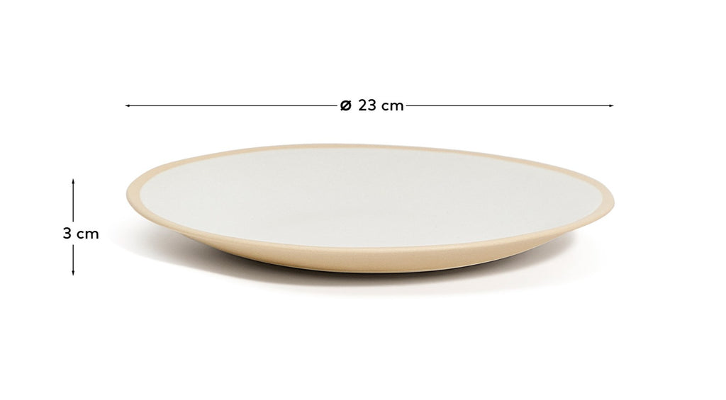 Beige Azir ceramic dessert plate