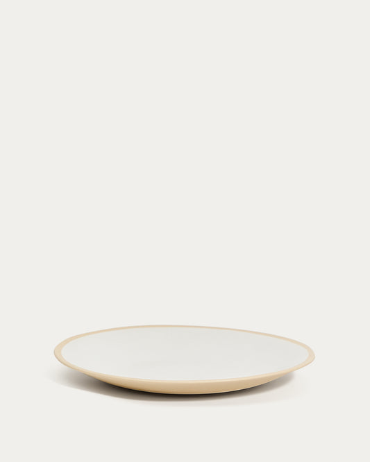 Beige Azir ceramic dessert plate