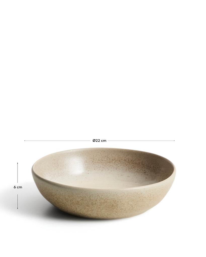 Sarel beige ceramic soup bowl