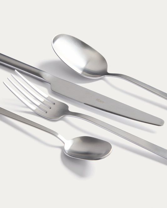 Dilora 16-piece stainless steel cutlery set with a matte finish