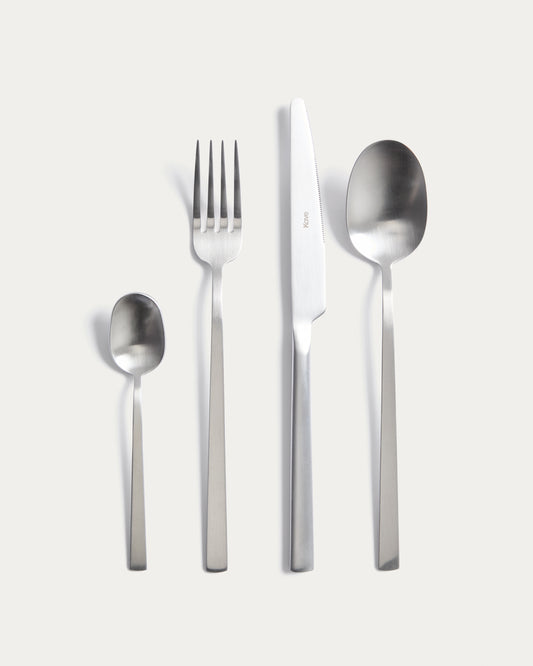 Dilora 16-piece stainless steel cutlery set with a matte finish