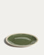Nale beige ceramic plate with green bottom