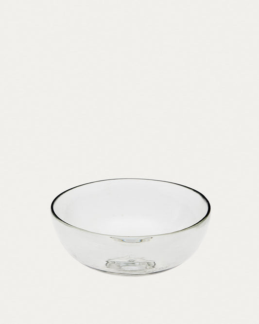 Silitia large bowl made of transparent recycled glass