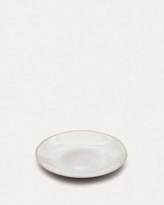 Portbou ceramic dessert plate in white