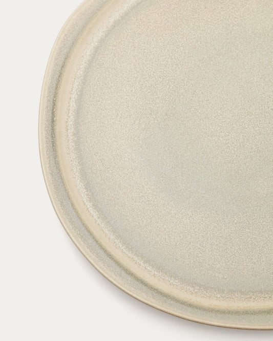 Lauriana beige ceramic dinner plate