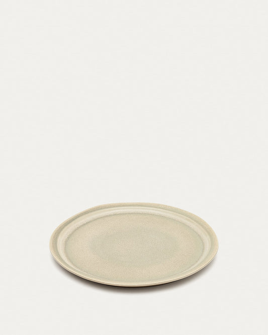 Lauriana beige ceramic dinner plate