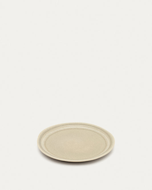 Lauriana beige ceramic dessert plate