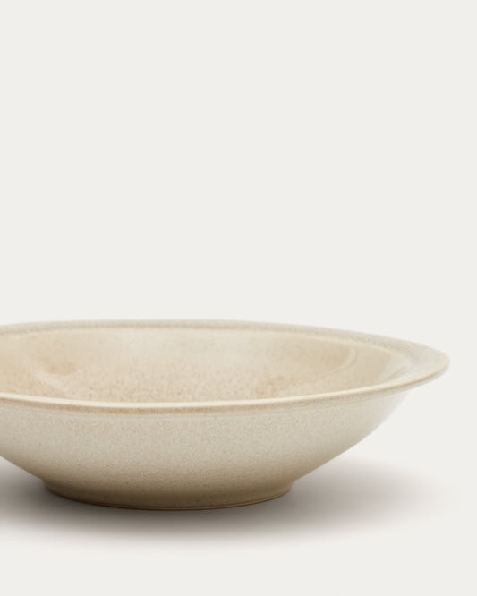 Lauriana beige ceramic deep dish