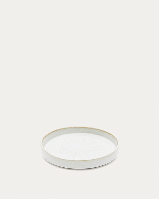 Serni white, ceramic dessert plate