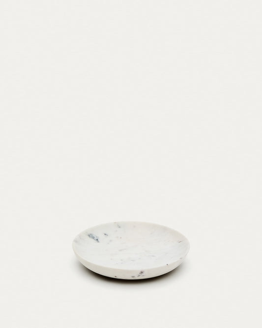 Ecin medium-sized, white marble serving plate