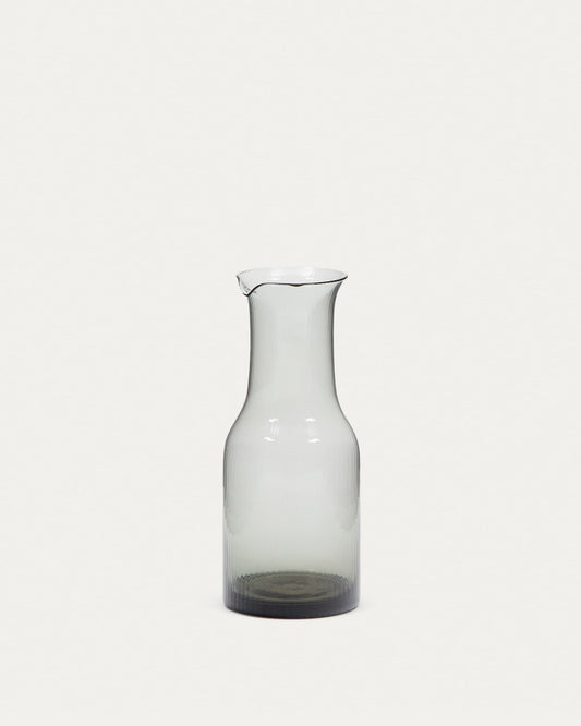 Thiba grey glass jug, 90 cl