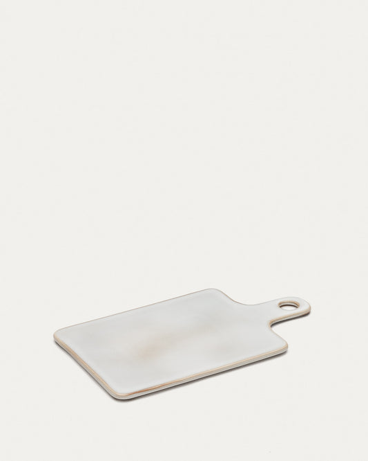 Portbou ceramic serving board in white