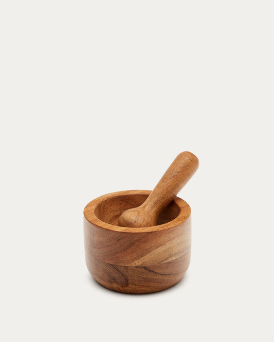 Kasia solid acacia wood mortar