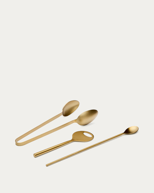 Aruc set of cocktail utensils in gold-coloured stainless steel