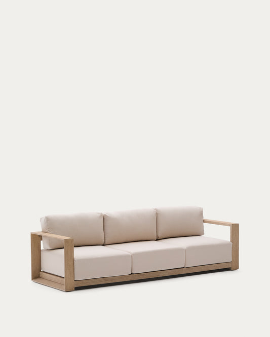 Ambra 3-seater sofa in solid acacia wood with light finish 249cm FSC 100%