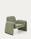 Melvia green chenille armchair