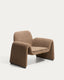 Melvia chocolate brown chenille armchair