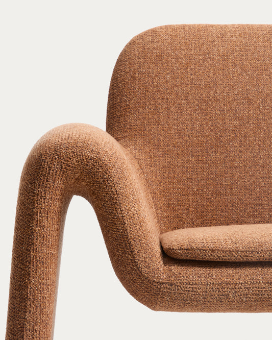 Melvia terracotta chenille armchair