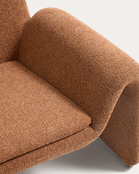 Melvia terracotta chenille armchair